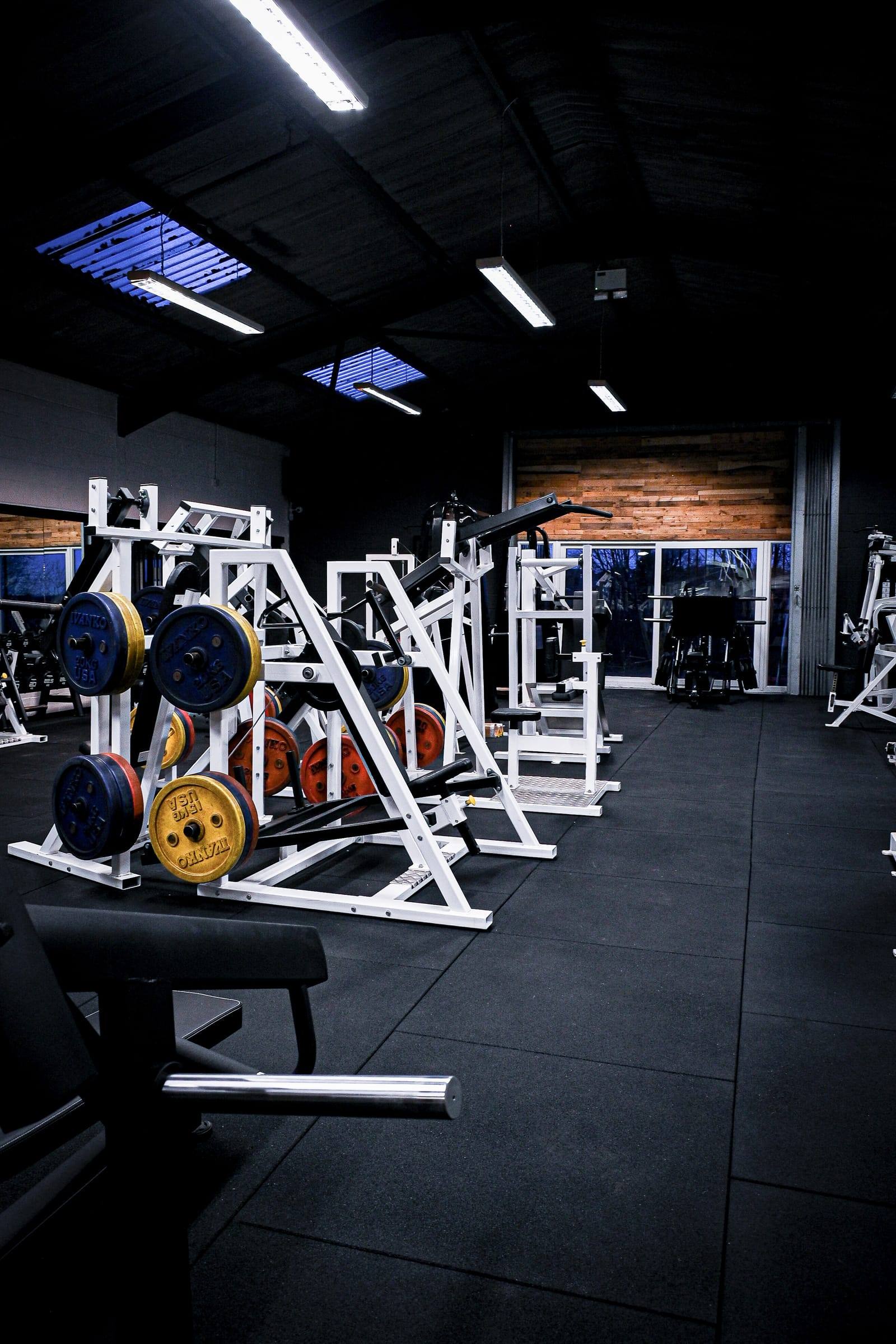 White plate-loaded machines at Base Gym Yeovil